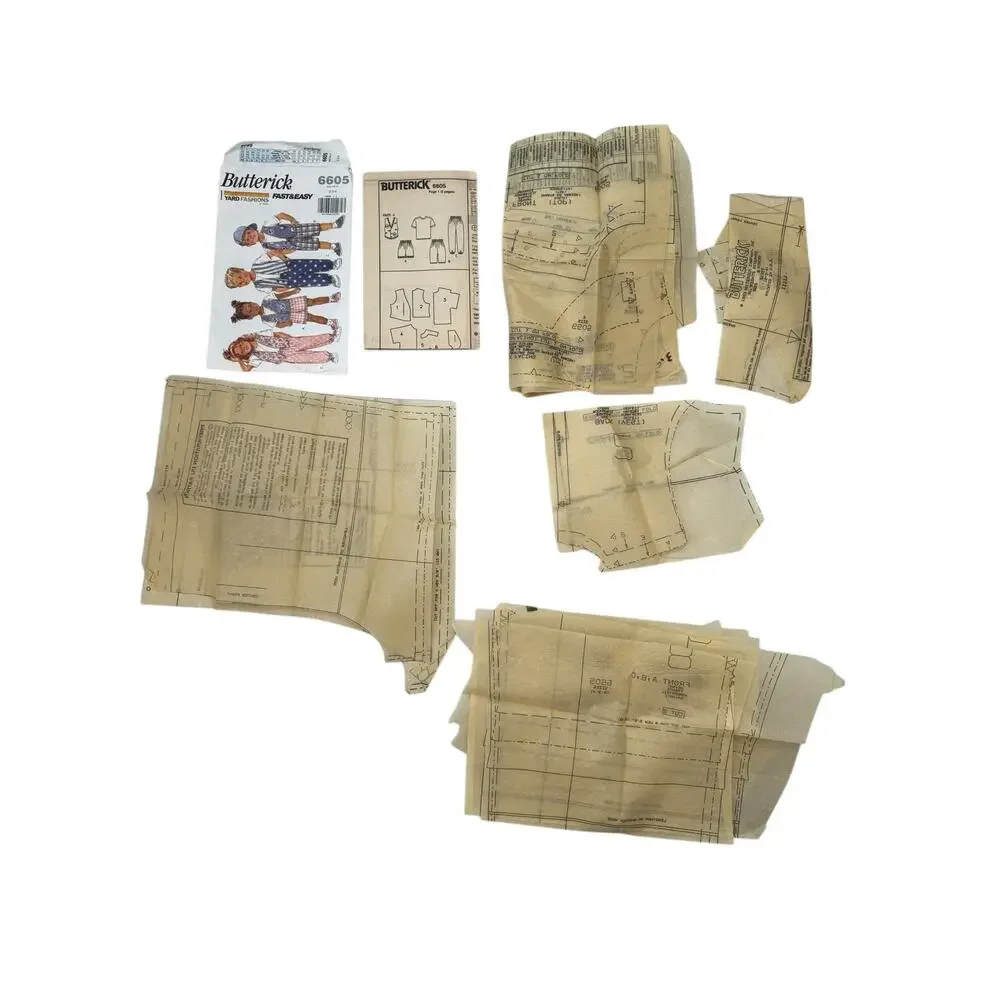 Vintage BUTTERICK Kids Vest Tee Shorts Pants Pattern #6605 1993 Sz 2-3-4 Unisex